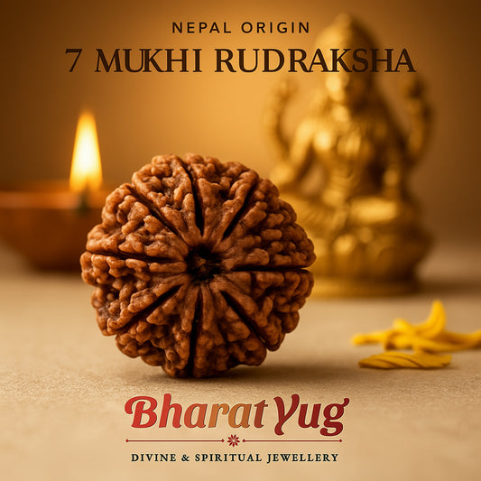 Authentic 7 Mukhi Rudraksha Bracelet (Nepali Beads) in Pure Copper
