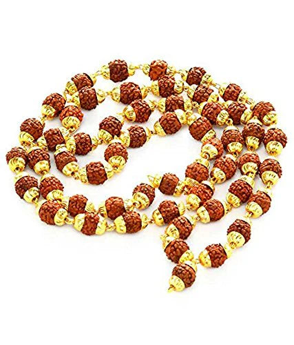 gold plated rudraksha mala (pack of 1)